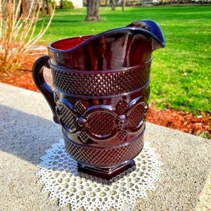 Avon 1876 Cape Cod Ruby Red Glass 46 Oz Pitcher
